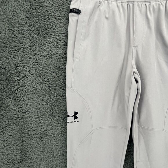 NWT under Armour Boys Unstoppable Tapered pants Sz Y Medium $60 Gray - Picture 2 of 5